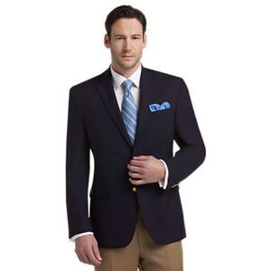 Jos.A.Bank Wool & Cashmere Blend Single Breasted Classic Navy Blazer Sports Coat